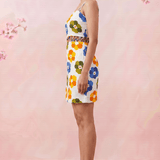 Breathable Cotton Floral Print Multi Strap Short Dress - Western Era Tops for women