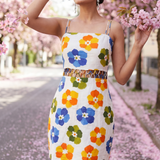 Breathable Cotton Floral Print Multi Strap Short Dress - Western Era Tops for women