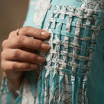 Bright Turquoise Floral Shirt with Front Pocket Detailing - Western Era Tops for women