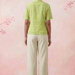 Celery Green Handcrafted Loop Buttons Top - Western Era Tops for women