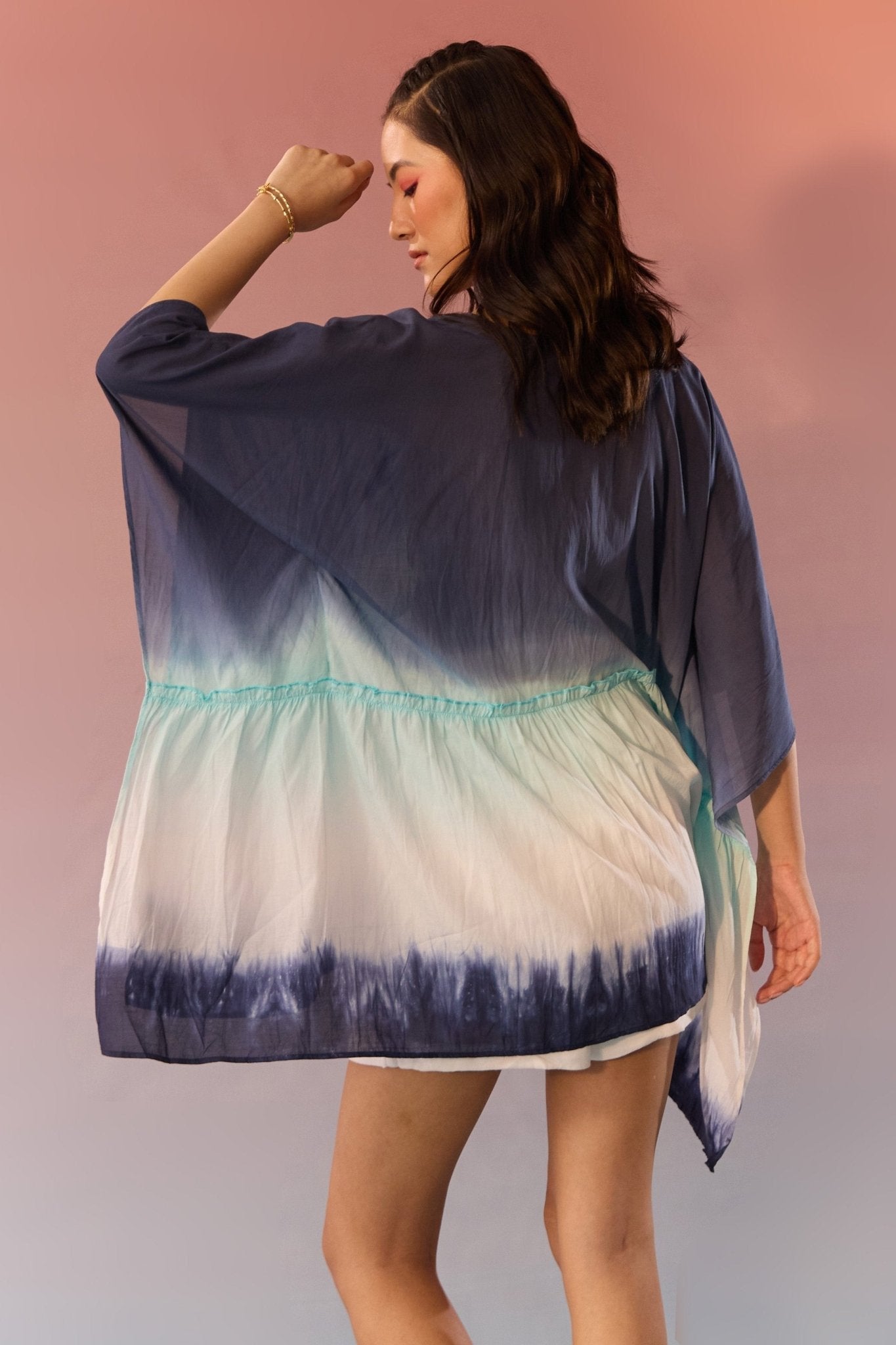 Cerulean Blue Ombre Oversized Kaftan - Western Era Dresses for women