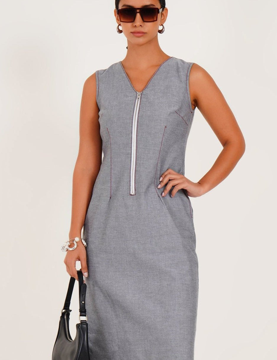 Chic Zip - Front Shift Dress - Western Era Dresses for women