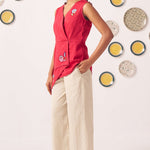 Chintz Embellished Embroidery Asymmetric Top Set - Western Era Co - ord set for women