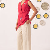 Chintz Embellished Embroidery Asymmetric Top Set - Western Era Co - ord set for women