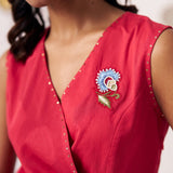 Chintz Embellished Embroidery Asymmetric Top Set - Western Era Co - ord set for women