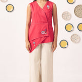 Chintz Embellished Embroidery Asymmetric Top Set - Western Era Co - ord set for women