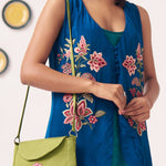 Chintz Embroidered Teal Top Skirt Set - Western Era Co - ord set for women