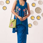 Chintz Embroidered Teal Top Skirt Set - Western Era Co - ord set for women