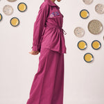 Co - ord Set with Embroidered Pocket Detailing - Western Era Co - ord set for women