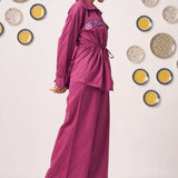 Co - ord Set with Embroidered Pocket Detailing - Western Era Co - ord set for women