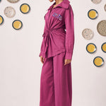 Co - ord Set with Embroidered Pocket Detailing - Western Era Co - ord set for women