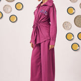 Co - ord Set with Embroidered Pocket Detailing - Western Era Co - ord set for women