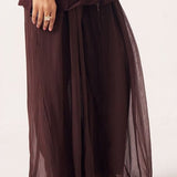 Cocoa Brown Flared Pants - Western Era trousers for women