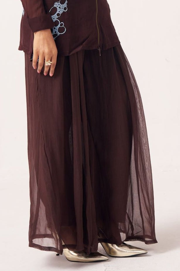 Cocoa Brown Flared Pants - Western Era trousers for women