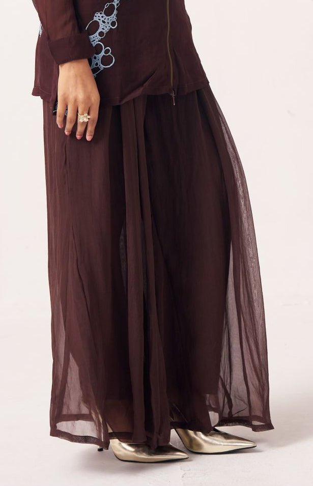 Cocoa Brown Flared Pants - Western Era trousers for women