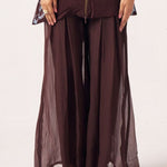 Cocoa Brown Flared Pants - Western Era trousers for women