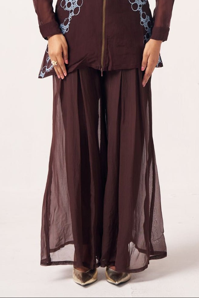 Cocoa Brown Flared Pants - Western Era trousers for women
