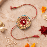 Colorful Handcrafted Floral Bead and Pearl Rakhi - Western Era Rakhi for women