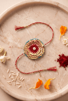 Colorful Handcrafted Floral Bead and Pearl Rakhi - Western Era Rakhi for women