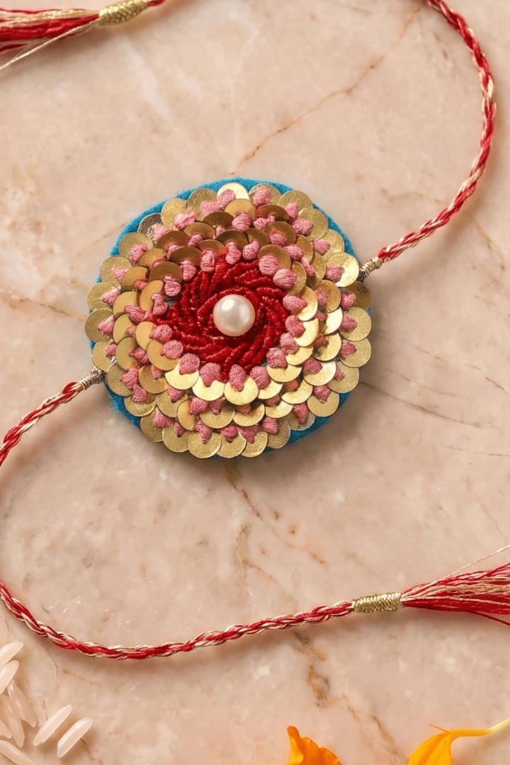 Colorful Handcrafted Floral Bead and Pearl Rakhi - Western Era Rakhi for women