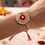 Colorful Handcrafted Floral Bead and Pearl Rakhi - Western Era Rakhi for women