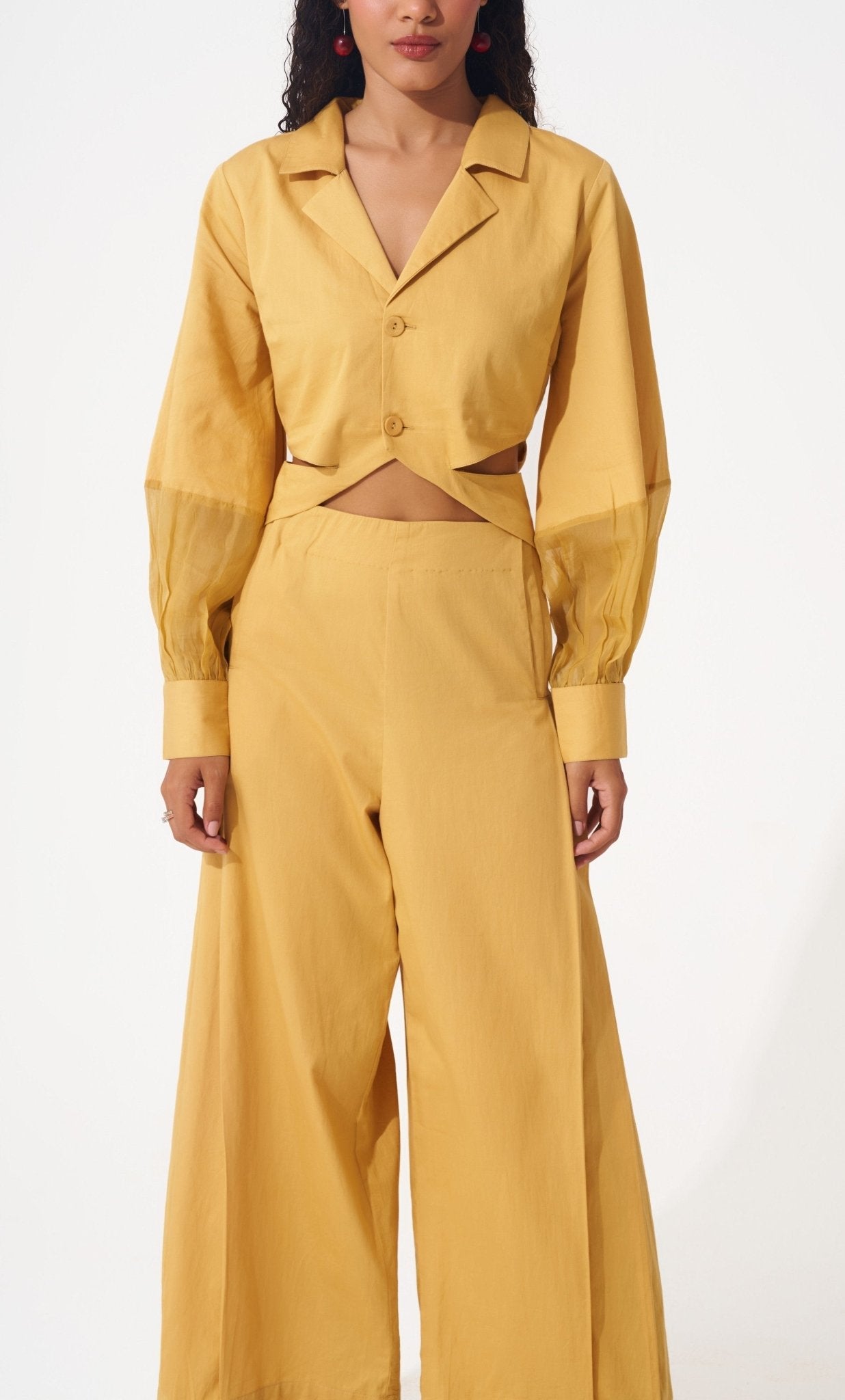 Cotton Co - ord Set With Embellished Back and Side Cutout - Western Era Cordset for women