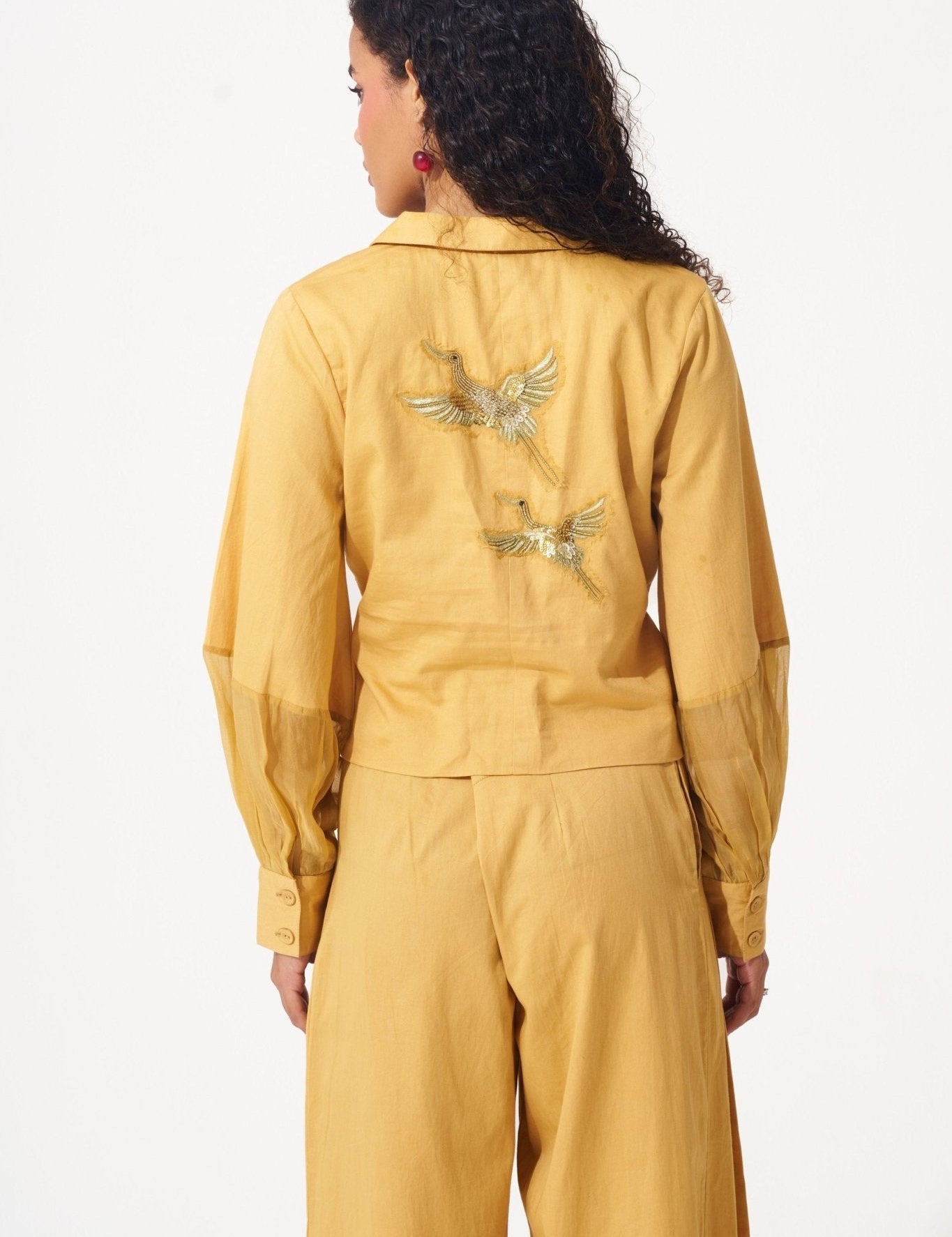 Cotton Co - ord Set With Embellished Back and Side Cutout - Western Era Cordset for women