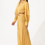 Cotton Co - ord Set With Embellished Back and Side Cutout - Western Era Cordset for women