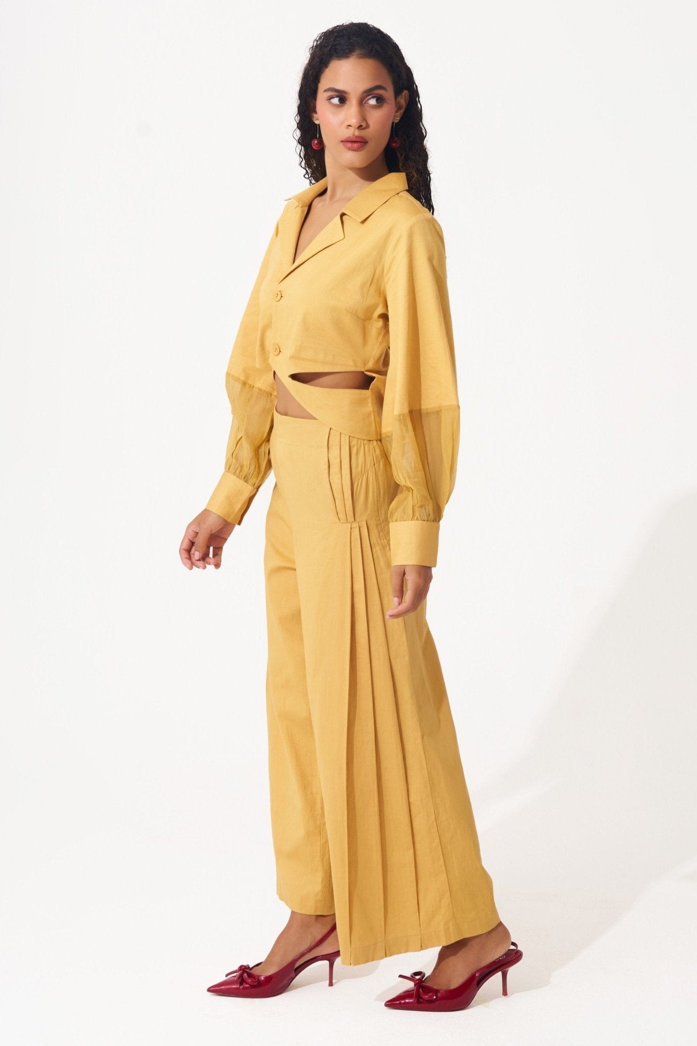 Cotton Co - ord Set With Embellished Back and Side Cutout - Western Era Cordset for women