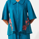 Cotton Co - ord Set with Side Mesh Detail - Western Era Cordset for women