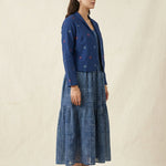 Crop Heritage Jacket with Geometric Cross - Stitch Patterns - Western Era Tops for women