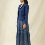 Crop Heritage Jacket with Geometric Cross - Stitch Patterns - Western Era Tops for women