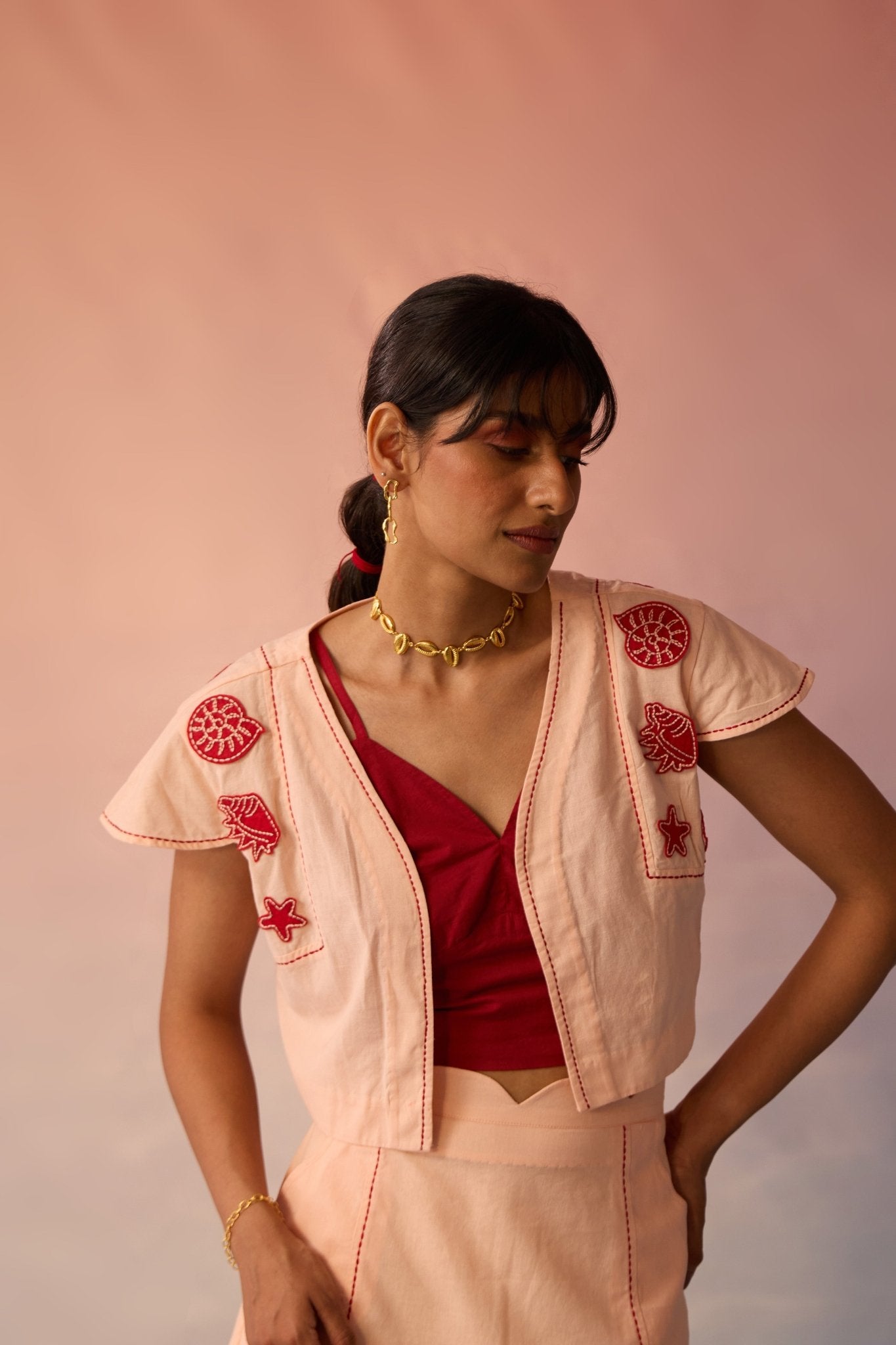 Crop Patch Embroidery Jacket - Western Era for women