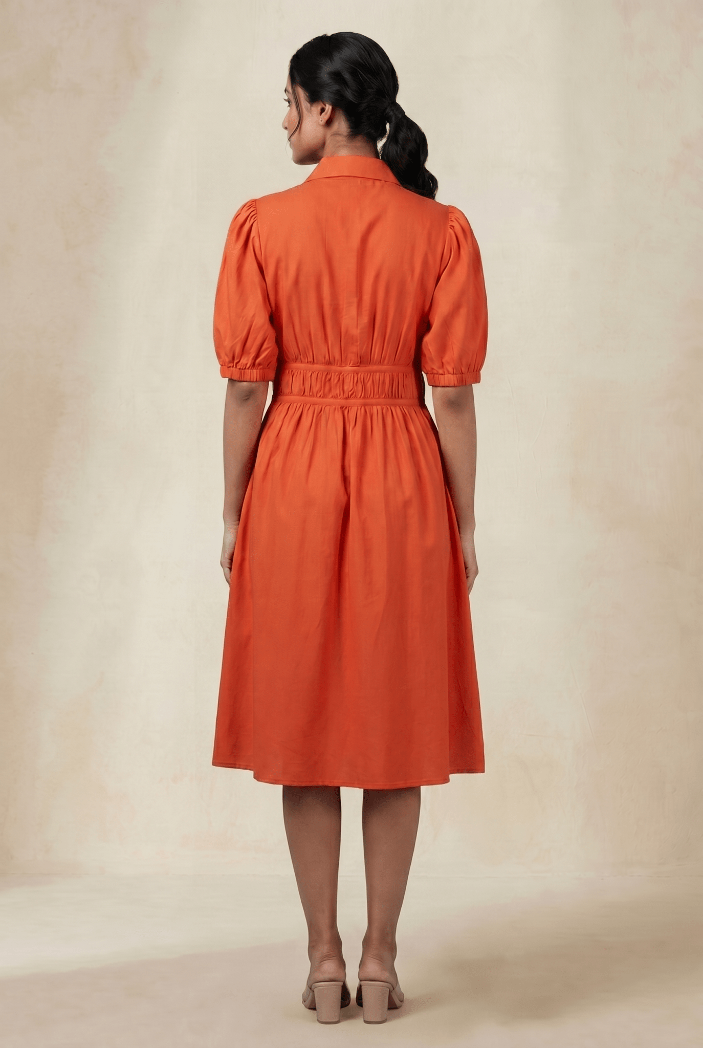 Crosscraft Gathered Dress with Embroidered Panel - Western Era Dresses for women