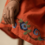 Crosscraft Gathered Dress with Embroidered Panel - Western Era Dresses for women
