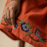 Crosscraft Gathered Dress with Embroidered Panel - Western Era Dresses for women