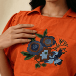 Crossloom Tie - Up with Adjustable Knot Embroidered Overtop - Western Era Tops for women