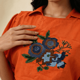 Crossloom Tie - Up with Adjustable Knot Embroidered Overtop - Western Era Tops for women