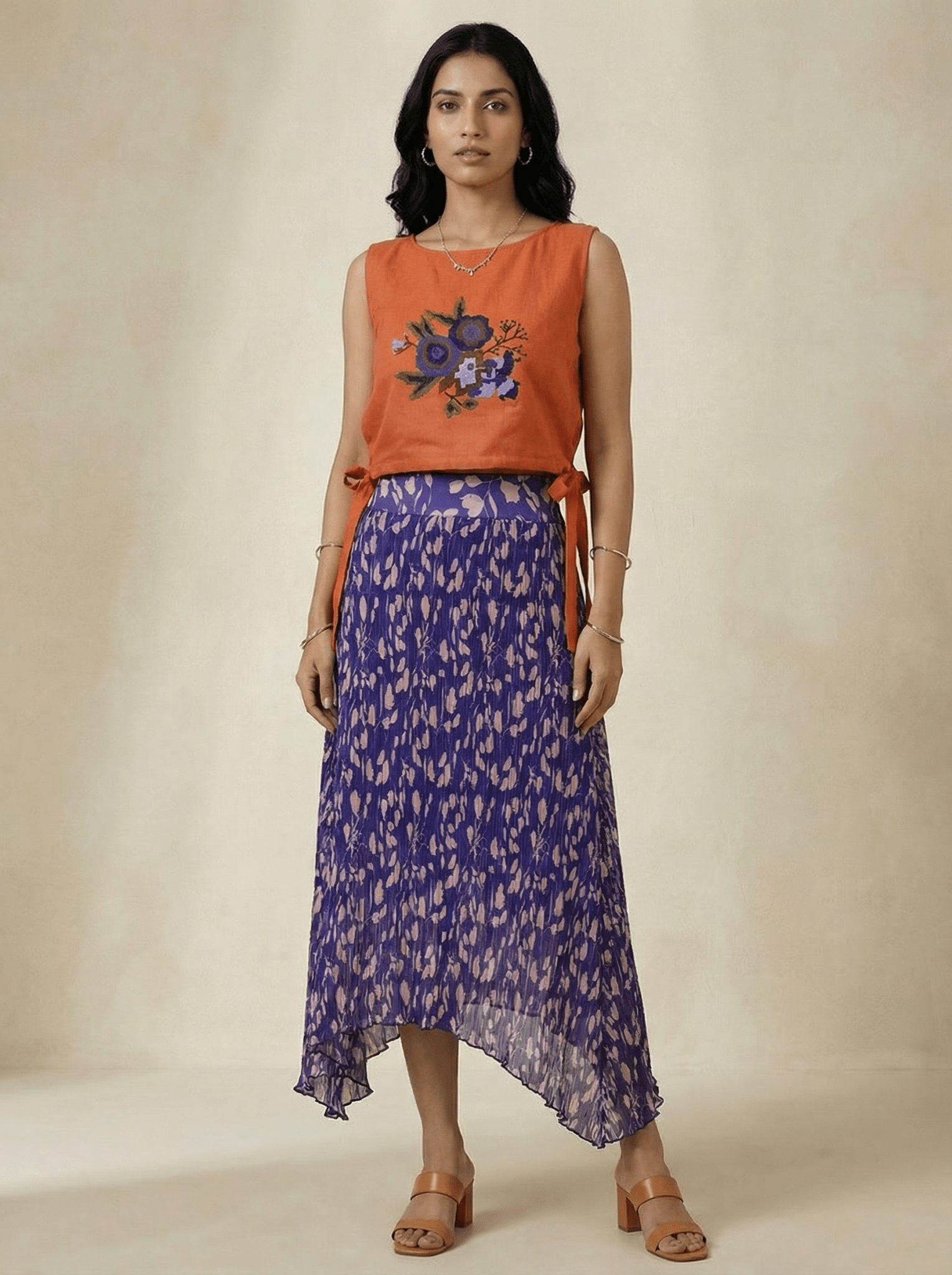 Crossloom Tie - Up with Adjustable Knot Embroidered Overtop - Western Era Tops for women