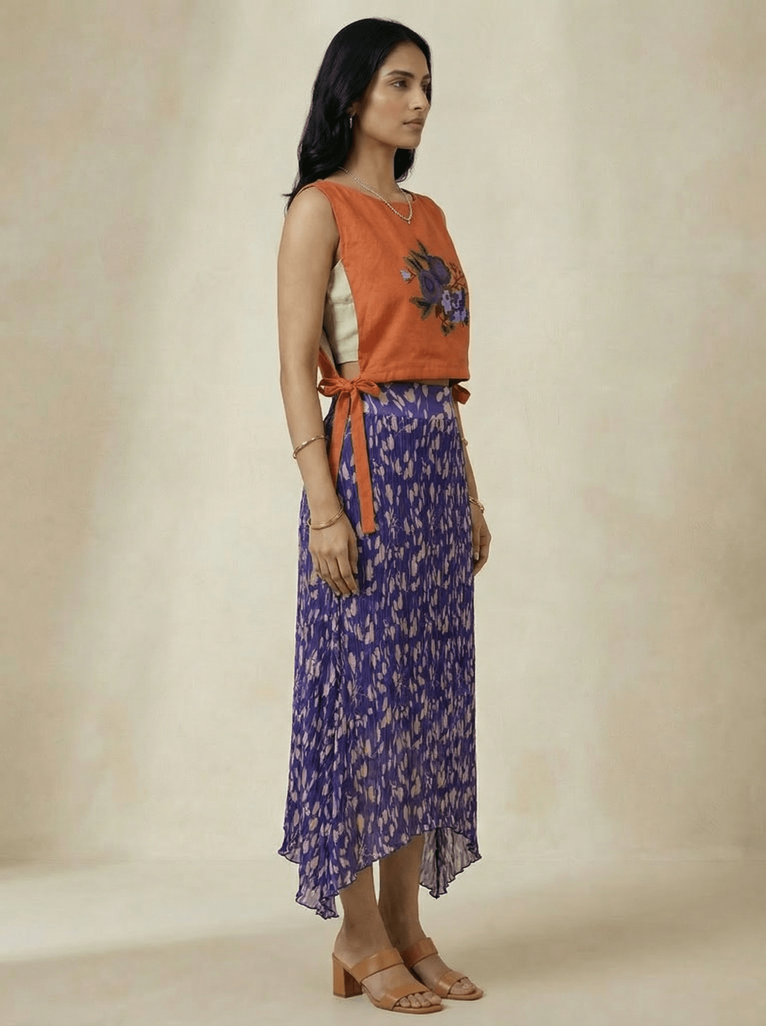 Crossloom Tie - Up with Adjustable Knot Embroidered Overtop - Western Era Tops for women