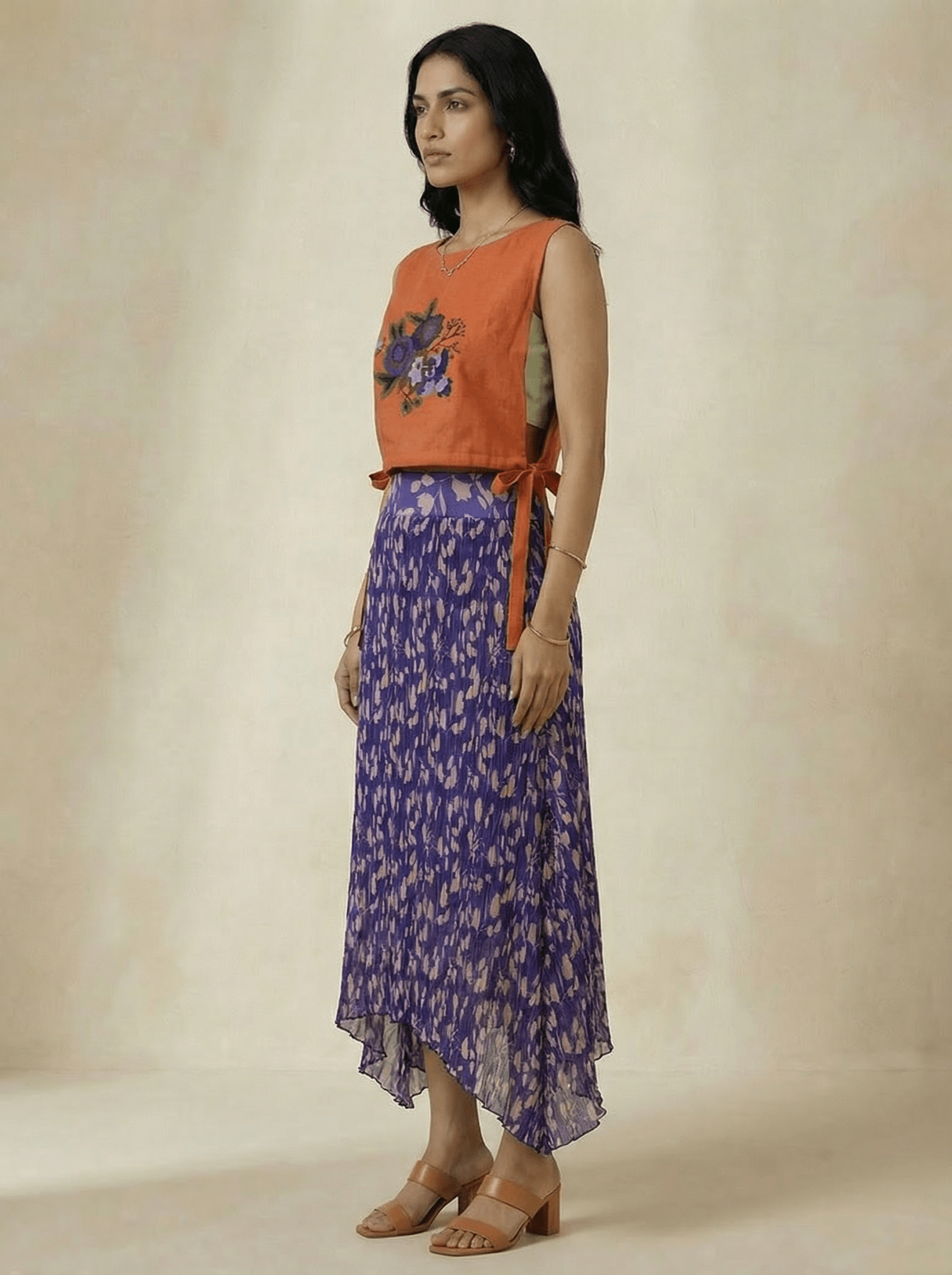 Crossloom Tie - Up with Adjustable Knot Embroidered Overtop - Western Era Tops for women