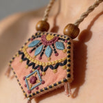 Crystal Handmade Necklace In Embroidery Design - Western Era for women