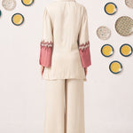 Dawn Ivory & Rose Ombre Tunic with Wide - Leg Pants Co - Ord Set - Western Era Co - ord set for women
