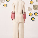 Dawn Ivory & Rose Ombre Tunic with Wide - Leg Pants Co - Ord Set - Western Era Co - ord set for women