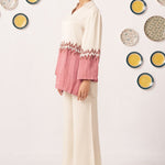 Dawn Ivory & Rose Ombre Tunic with Wide - Leg Pants Co - Ord Set - Western Era Co - ord set for women
