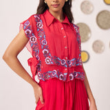 Double Layered Embroidered Top and Draped Skirt Set - Western Era Co - ord set for women