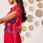 Double Layered Embroidered Top and Draped Skirt Set - Western Era Co - ord set for women