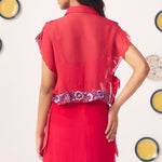Double Layered Embroidered Top and Draped Skirt Set - Western Era Co - ord set for women