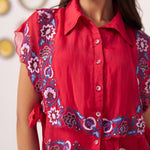 Double Layered Embroidered Top and Draped Skirt Set - Western Era Co - ord set for women