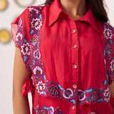 Double Layered Embroidered Top and Draped Skirt Set - Western Era Co - ord set for women